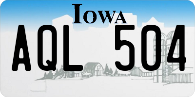IA license plate AQL504