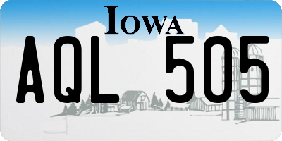 IA license plate AQL505