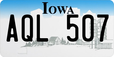 IA license plate AQL507