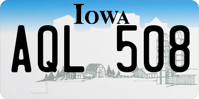 IA license plate AQL508