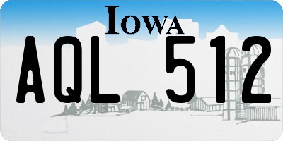 IA license plate AQL512