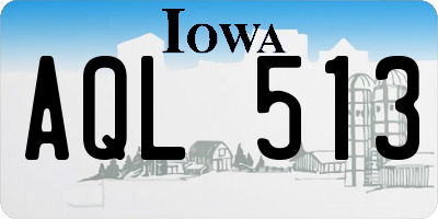 IA license plate AQL513
