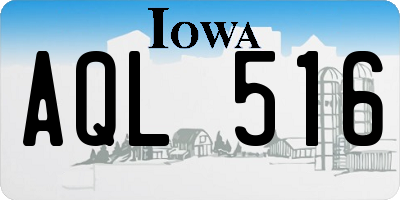 IA license plate AQL516