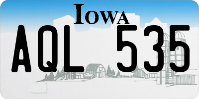 IA license plate AQL535