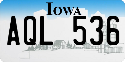 IA license plate AQL536