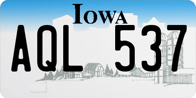 IA license plate AQL537