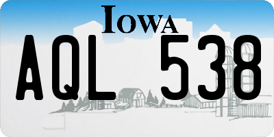 IA license plate AQL538