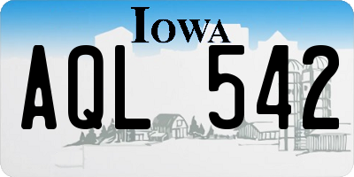 IA license plate AQL542