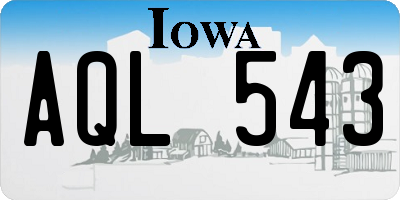 IA license plate AQL543