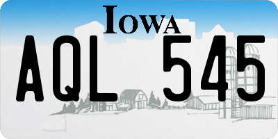 IA license plate AQL545