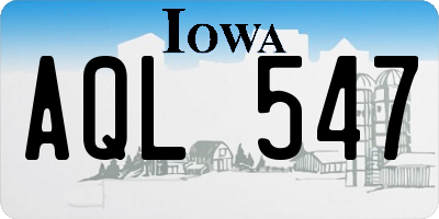 IA license plate AQL547