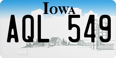 IA license plate AQL549