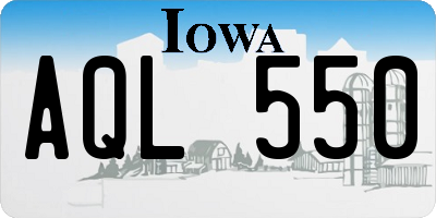 IA license plate AQL550