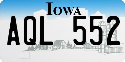 IA license plate AQL552