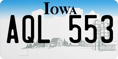 IA license plate AQL553