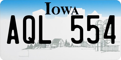 IA license plate AQL554