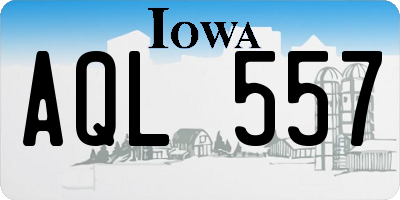IA license plate AQL557