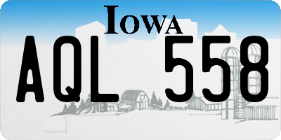 IA license plate AQL558