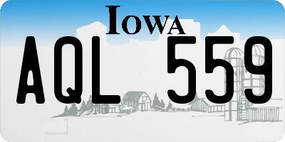 IA license plate AQL559