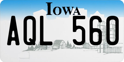 IA license plate AQL560