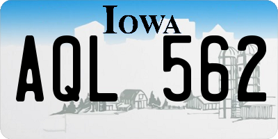 IA license plate AQL562