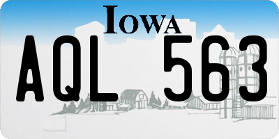 IA license plate AQL563