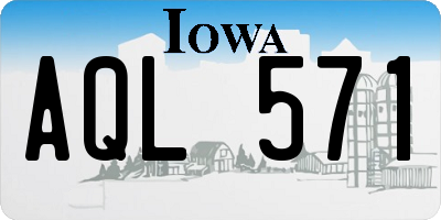 IA license plate AQL571