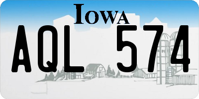 IA license plate AQL574