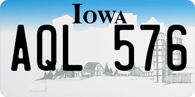 IA license plate AQL576