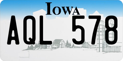 IA license plate AQL578