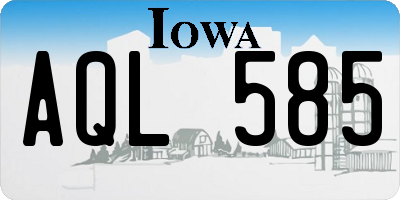 IA license plate AQL585