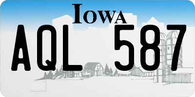 IA license plate AQL587