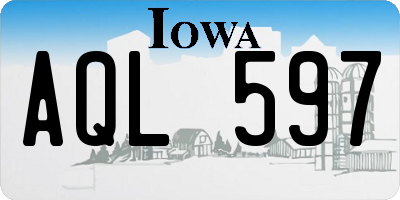 IA license plate AQL597