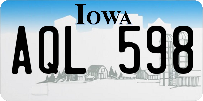IA license plate AQL598
