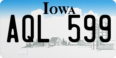 IA license plate AQL599
