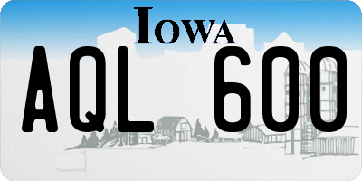 IA license plate AQL600