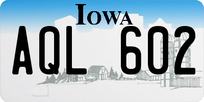 IA license plate AQL602