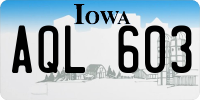 IA license plate AQL603
