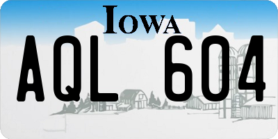 IA license plate AQL604
