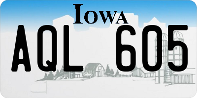 IA license plate AQL605
