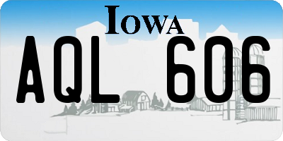 IA license plate AQL606