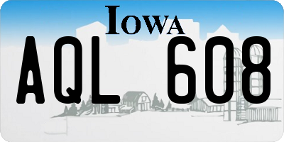 IA license plate AQL608