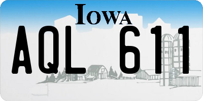IA license plate AQL611