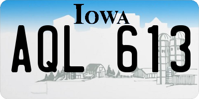 IA license plate AQL613