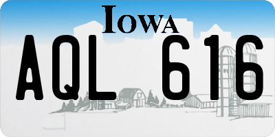 IA license plate AQL616