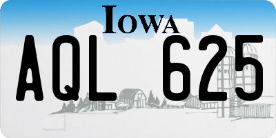 IA license plate AQL625