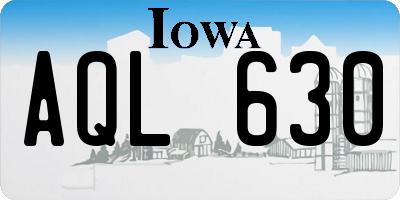 IA license plate AQL630