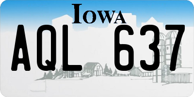 IA license plate AQL637