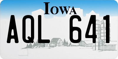 IA license plate AQL641