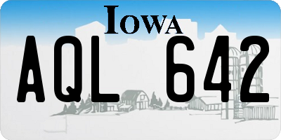 IA license plate AQL642